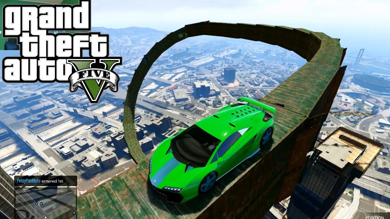 GTA 5 ONLINE STUNTING ( EPIC Snakeloop ) ( Fun Custom Race ) GTA V MULTIPLAYER