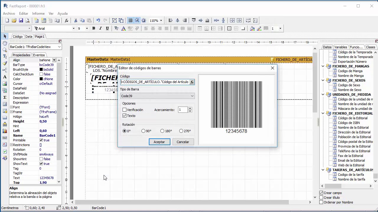 Etiquetas Visionwin FastReport