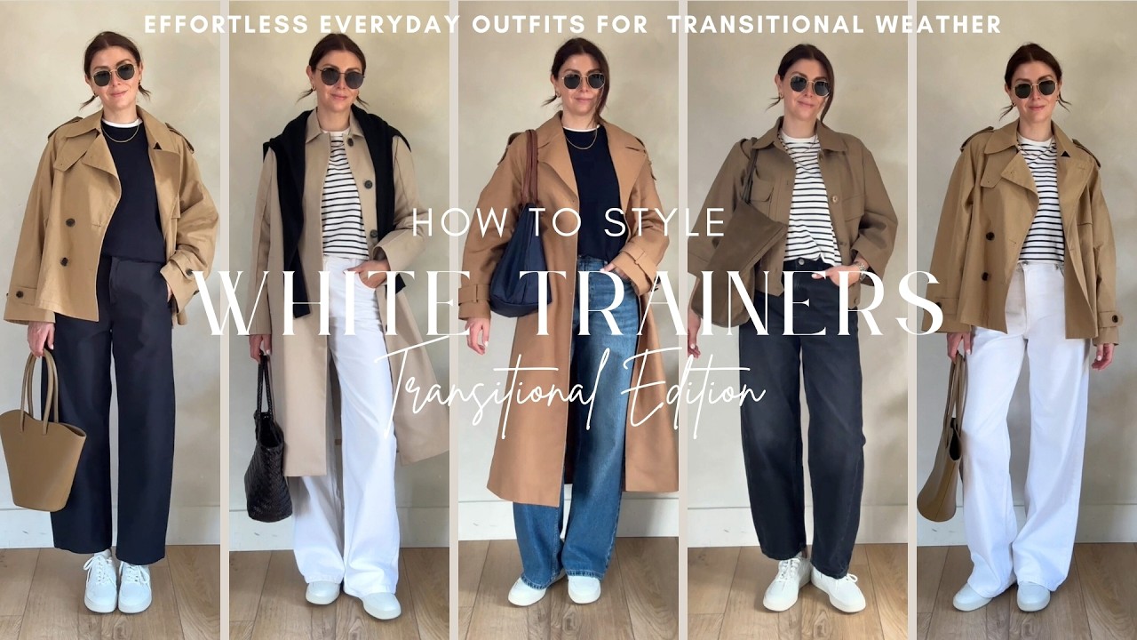 Effortless Everyday White Trainer Outfits | Transitional Edition