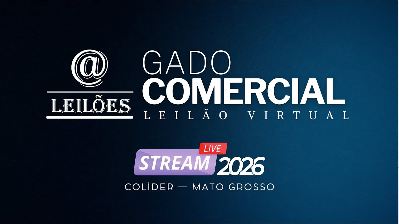 10/02/2026 - (TERÇA-FEIRA) - LEILÃO GADO COMERCIAL - ARROBA LEILÕES - COLÍDER/MT