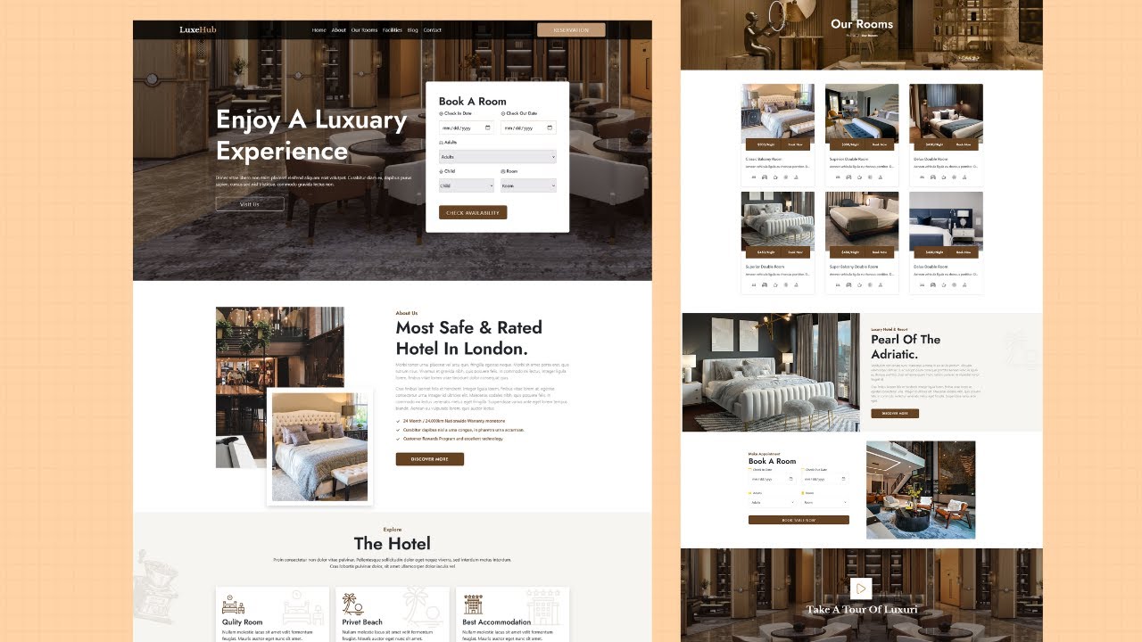Build a Hotel Booking Website with React JS and Bootstrap 5 | Full Project for Beginners