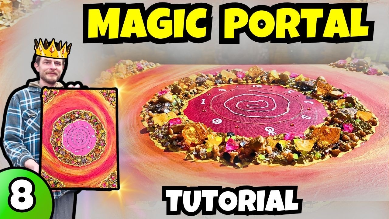 🎨[8] Magical Portal Painting – Glass Stone Portal Tutorial ✨ Mixed Media Fantasy Art
