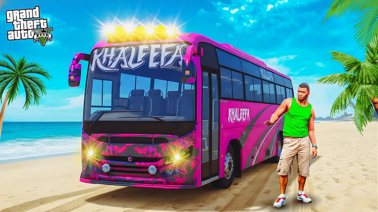 GTA 5: Franklin & Shinchan Going To A New Trip With Khaleefa Pinky Bus In Gta 5
