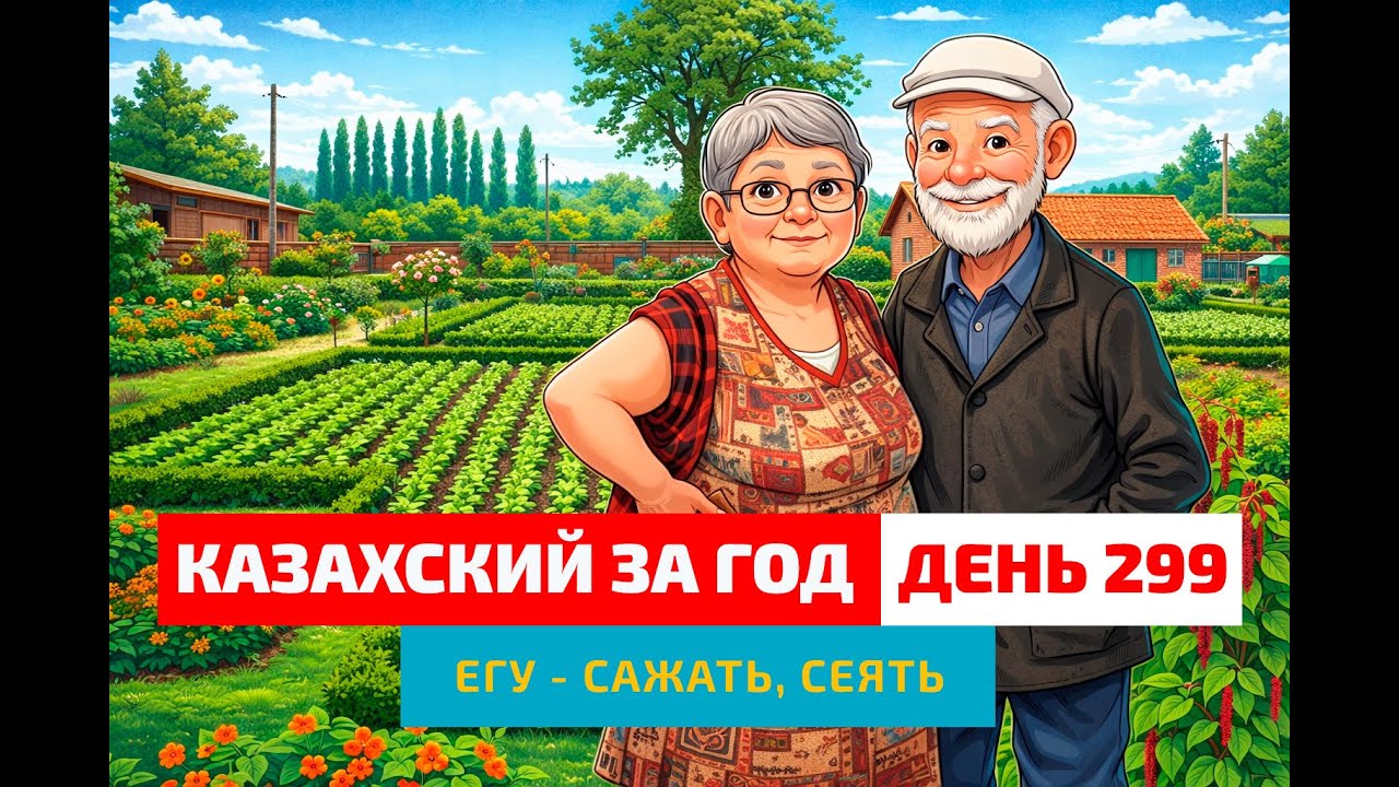🌱 День 299 — Огород бабушки и дедушки | Глагол егу | Учим казахский