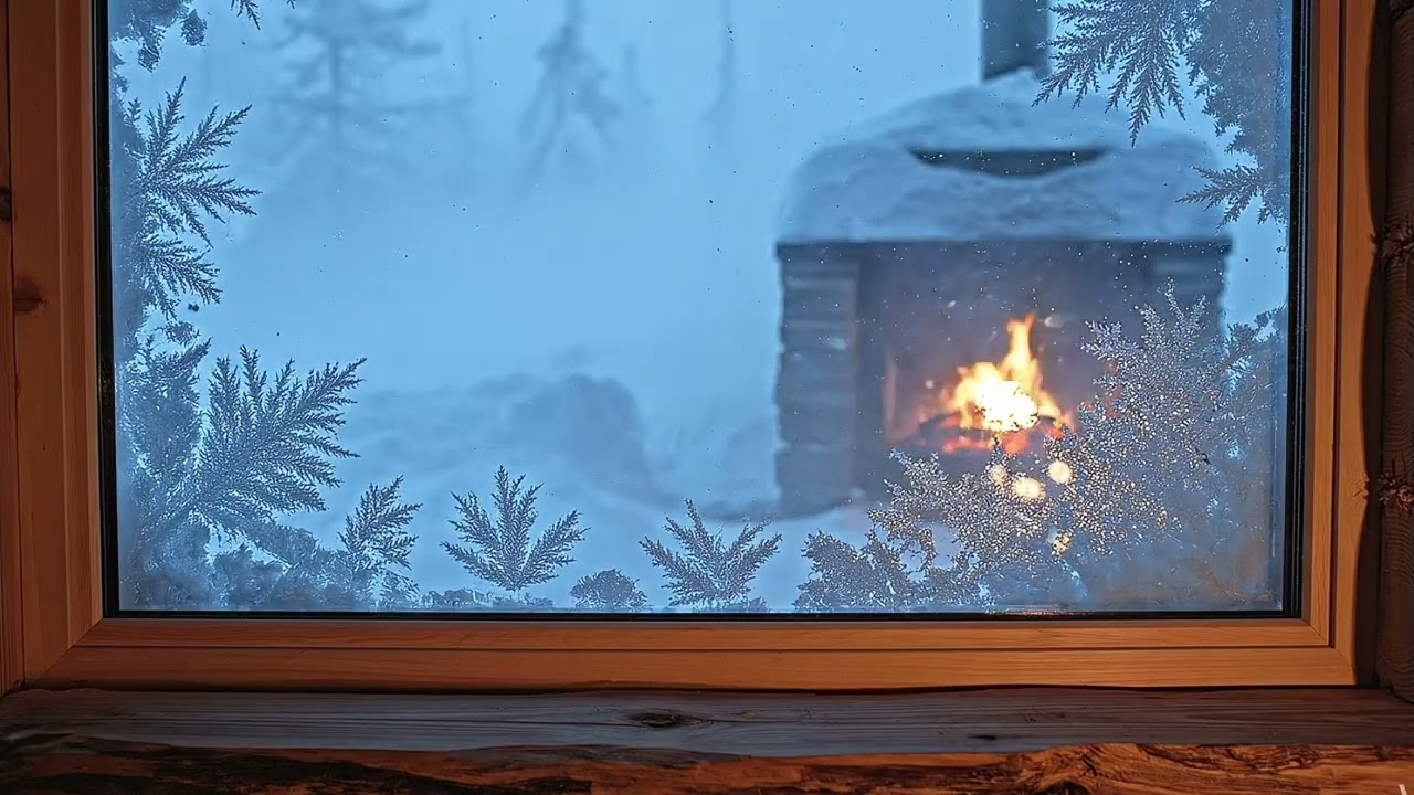 Arctic Blizzard Sounds & Subtle Ambient Music | Warm Cabin Sleep | Ventisca y Música Relajante
