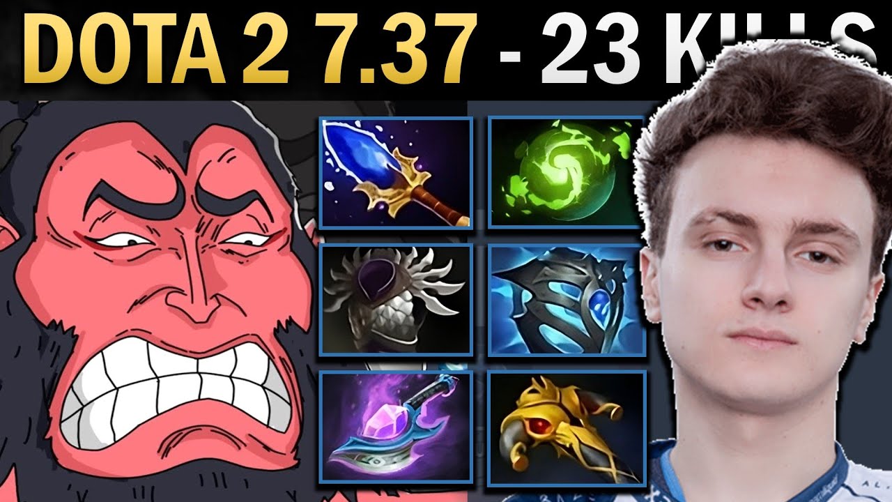 Axe Gameplay Miracle with Refresher and 23 Kills - Dota 7.38
