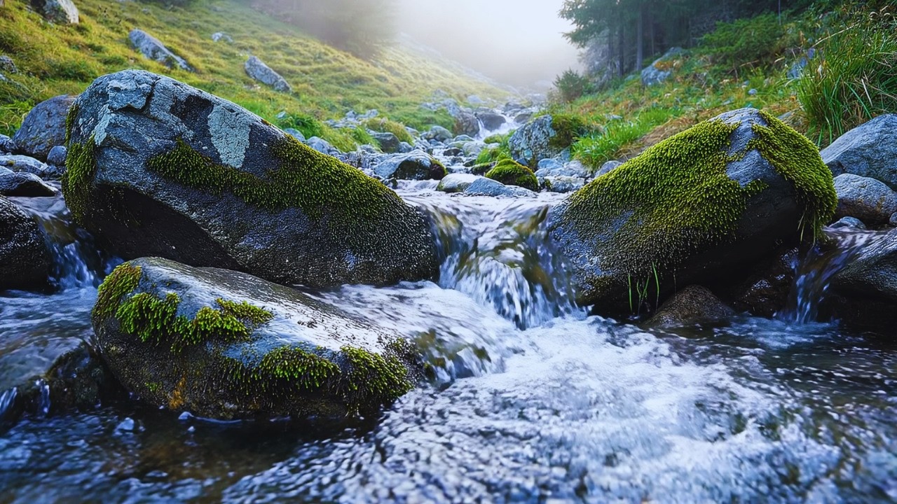 Peaceful Mountain River Sounds with Gentle Water Flow for Deep Sleep & Relaxation (2 Hours)