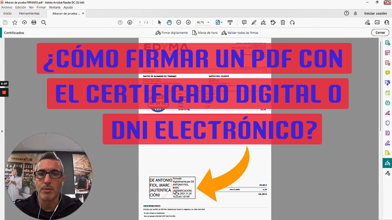 ¿Cómo firmar un documento PDF con el certificado digital o DNI electrónico?