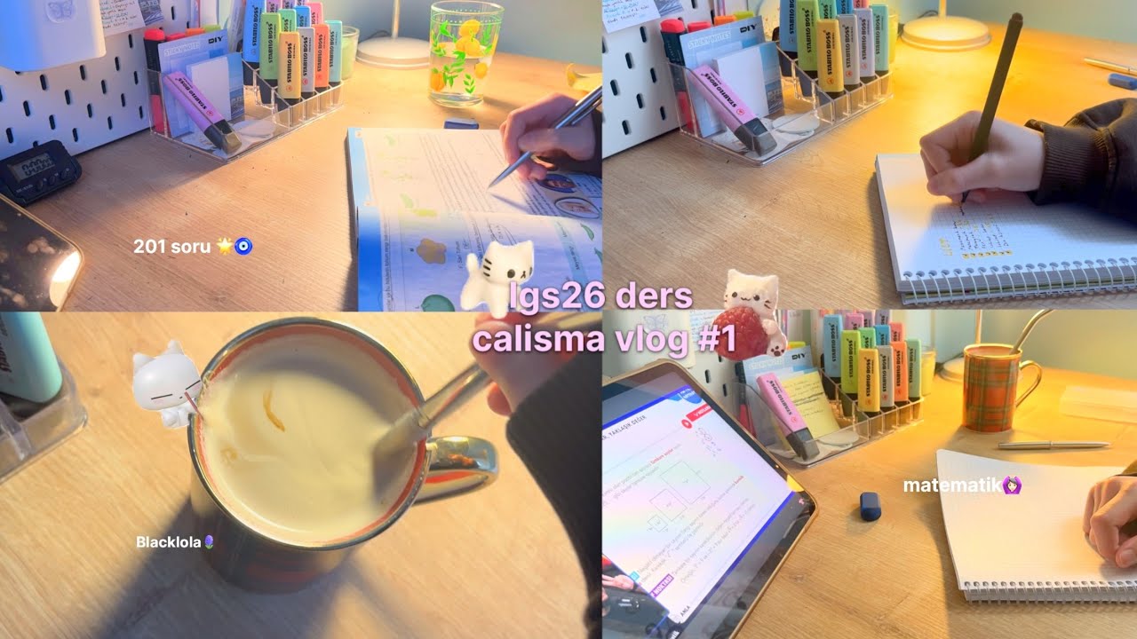 LGS26 DERS ÇALIŞMA GÜNLÜĞÜM #1 😴🫶 / 201 soru 🙆🏻‍♀️🧿 / Blacklola 🪷 