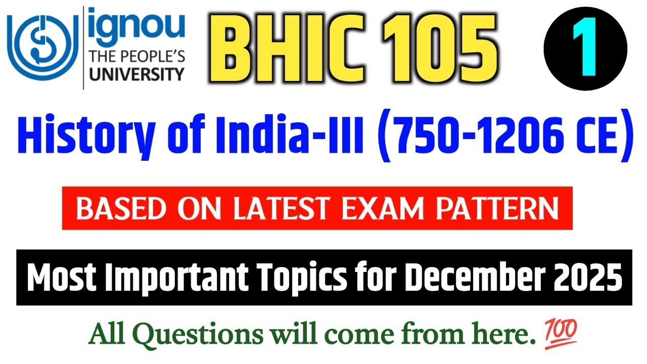 BHIC 105 Important Questions December 2025 Exam in English | BHIC 105 Question Paper 2025 | IGNOU 