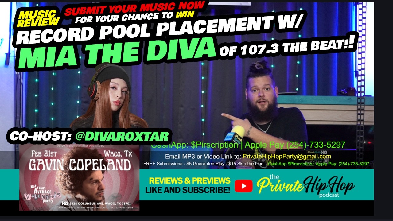 &ldquo;Reviews & Previews&rdquo; #359 - Private Hip-Hop Live Stream - w/ Mia the Diva of 107.3 The Beat !