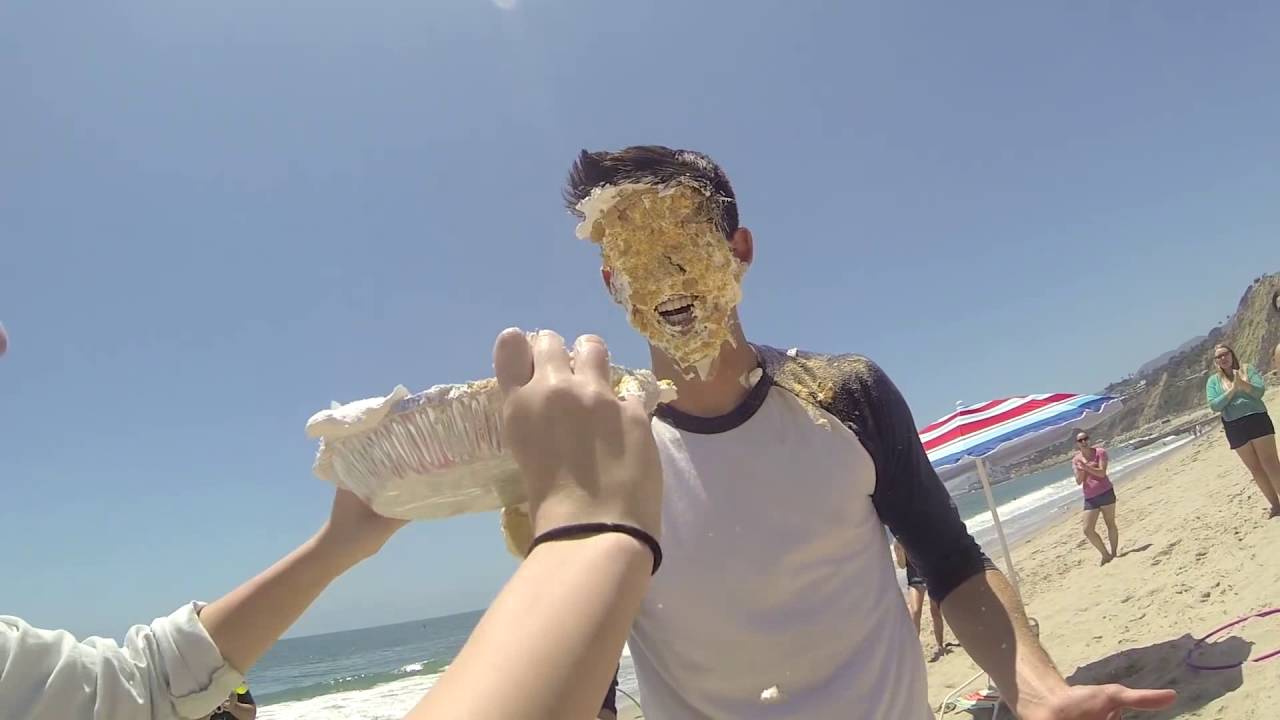 Handsome Guy Getting Pied