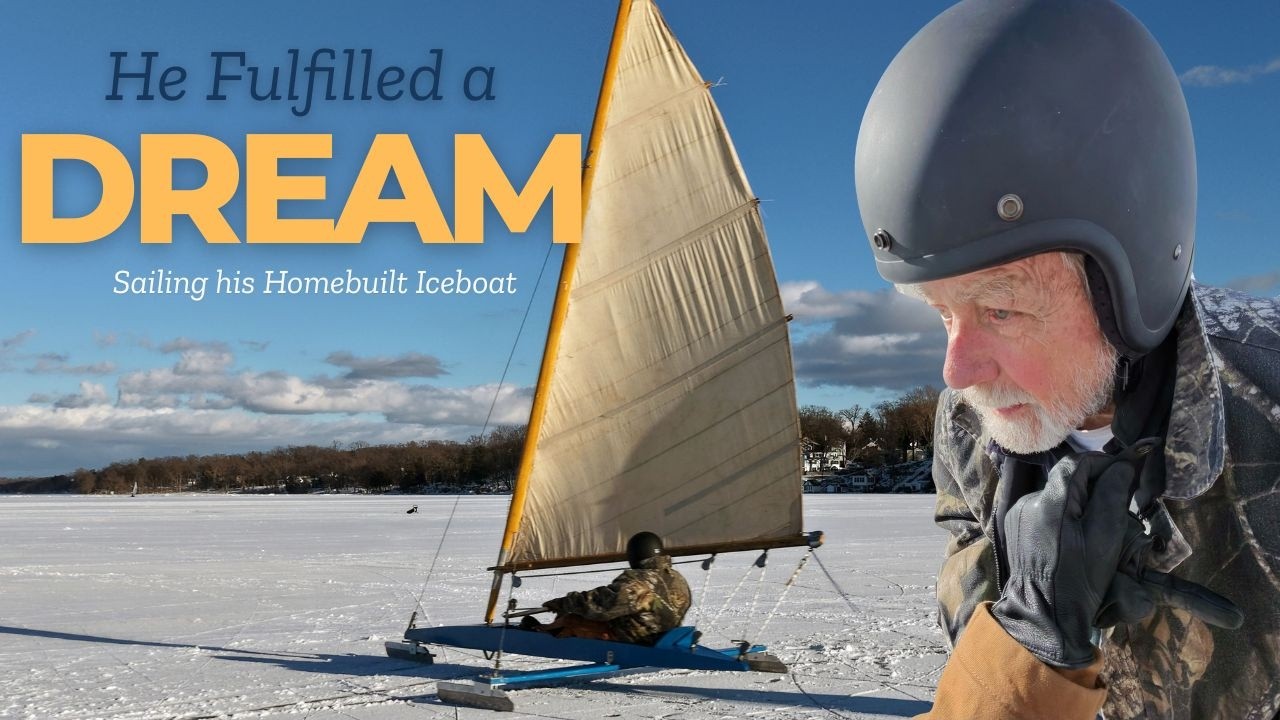 He Built a DN Iceboat in His Workshop… Then Flew Across the Frozen Lake!