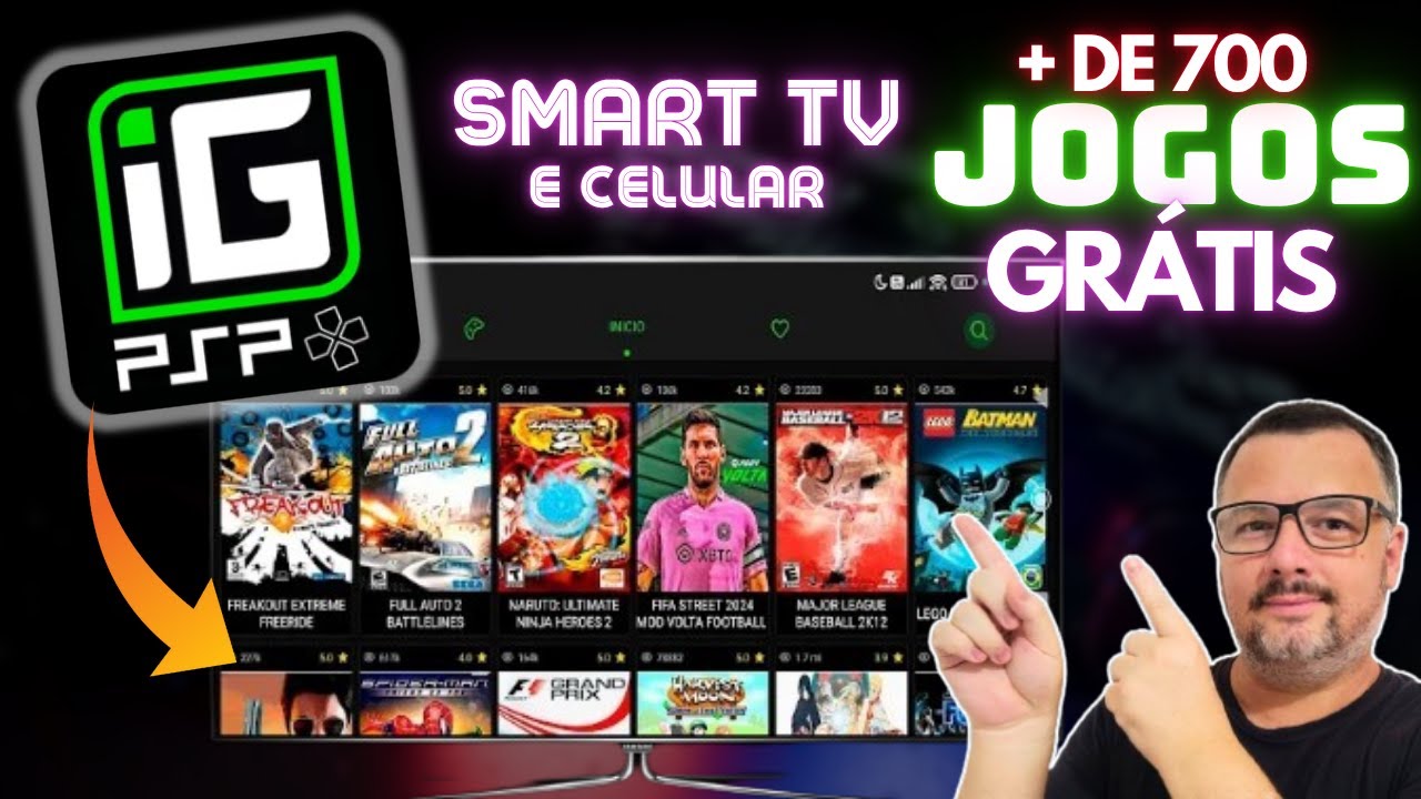 SAIU! JOGUE na TV e CELULAR + de 700 JOGOS GRÁTIS APP IGAMES PSP
