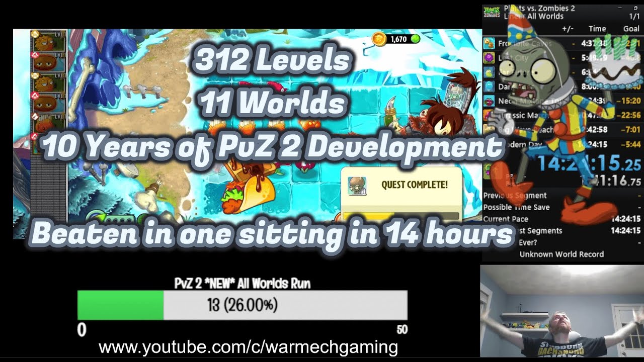 [Part 2/2] PvZ 2 Turns 10 Today!  Let's Beat Every Level... In Order... FAST!