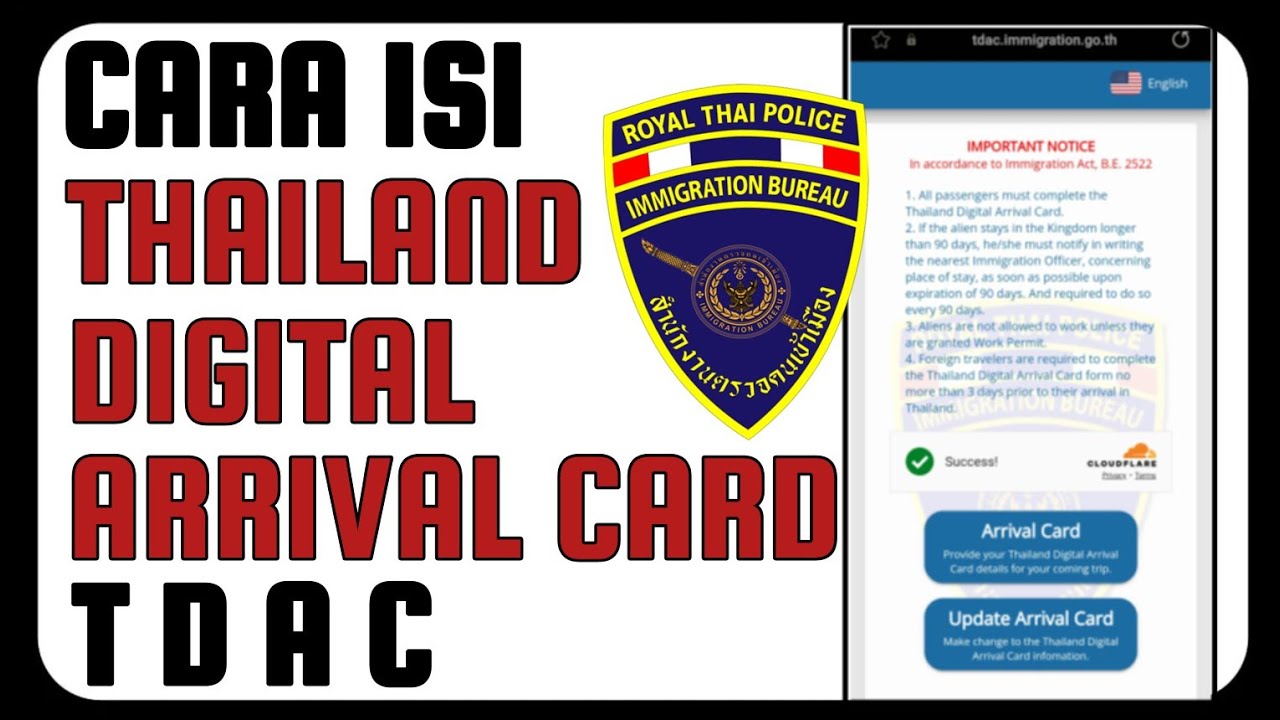 Cara Isi TDAC Thailand Digital Arrival Card | TDAC THAILAND