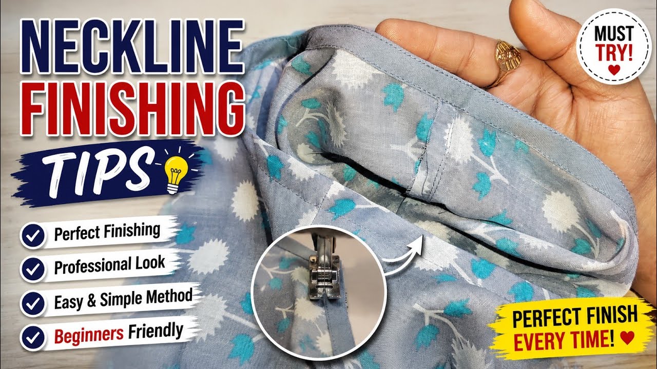 Round Neckline Finishing ka Perfect Tarika | Step-by-Step Tutorial