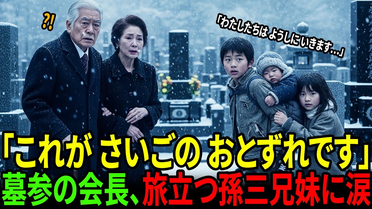 「アメリカへ行っても、お父さんのことを忘れない」雪の墓前で知った3人の孫。タイムリミットは夜10時！財閥会長がすべてを賭けた、血の繋がりの奪還作戦！「日本からの心温まる物語」