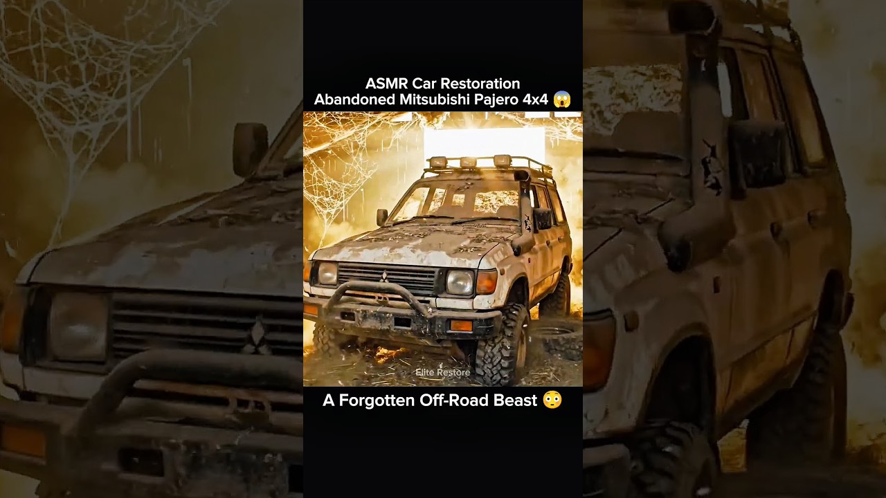 ASMR Car Restoration | Abandoned Mitsubishi Pajero 4x4 😱 A Forgotten Off-Road Beast 🥺 #restoration