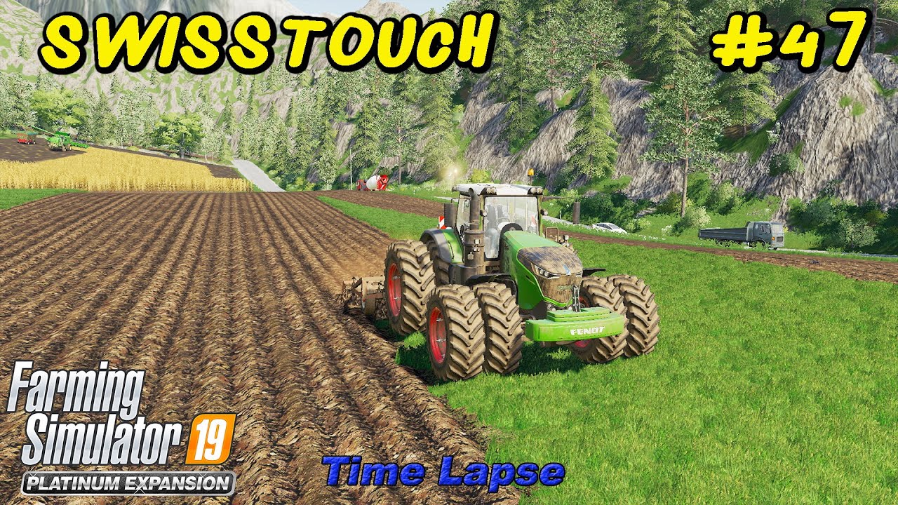 Spreading Lime. Cultivating & Sowing Grass. Harvesting Maize | Swisstouch #47 | FS19 4K TimeLapse