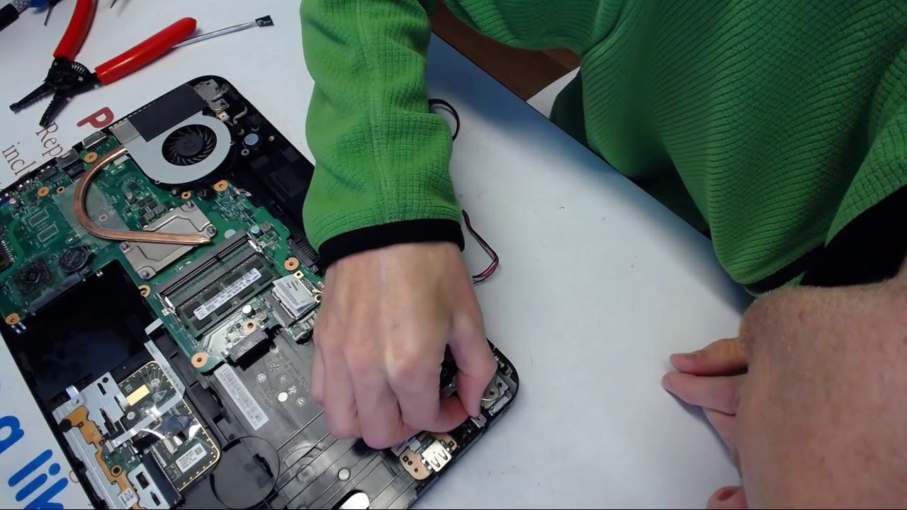 Toshiba C55-a C55d laptop disassembly charge port repair how to fix power jack guide