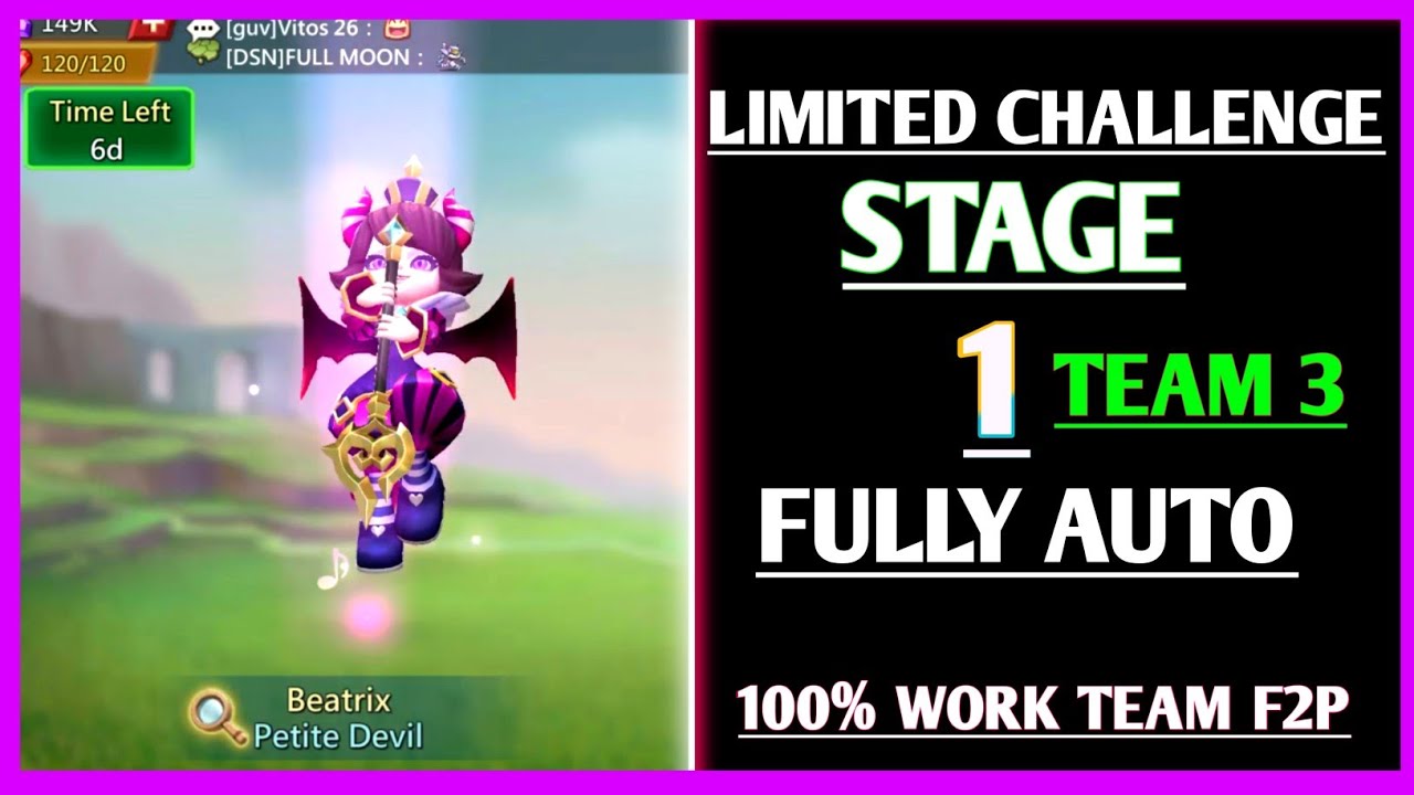 Lords mobile limited challenge trick vs trick stage 1 auto Petite devil stage 1 auto dream gamer