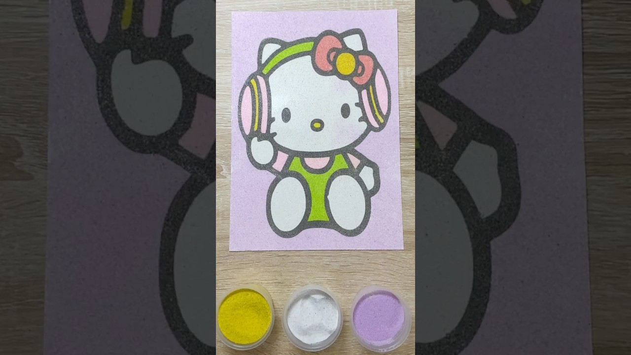 Sand painting HELLO KITTY LISTEN TO MUSIC #heytoystv #sandpainting #hellokitty #listentomusic