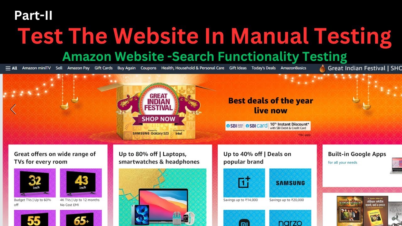 Amazon search functionality | Amazon Website Testing in Manual Testing | @BeingAProgrammer