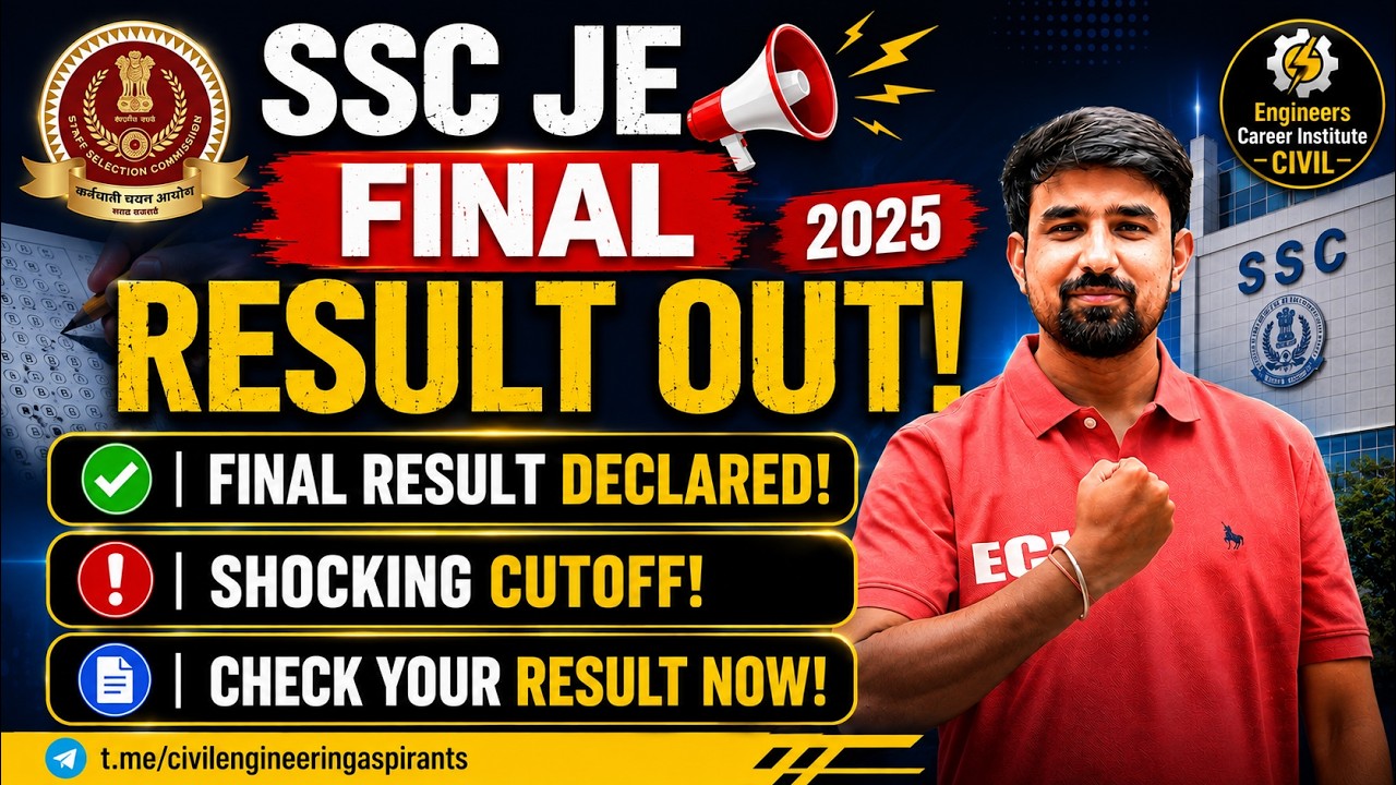 SSC JE Final Result 2025: Official Cut-off & Selected Candidates List #sscje #shubhamsir