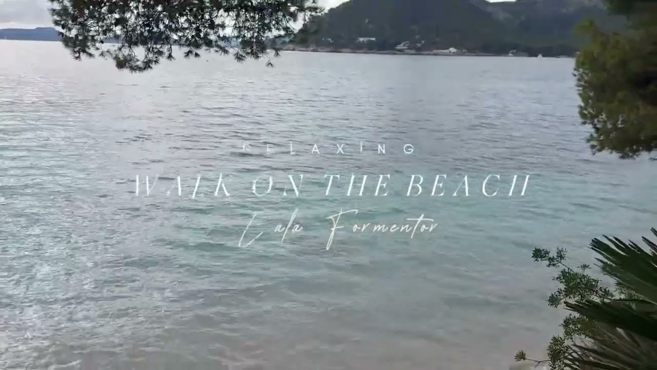 4K Relaxing Walk On The Beach - Ocean Wave Sounds & Calm Music for Stress Relief, Meditation & Sleep
