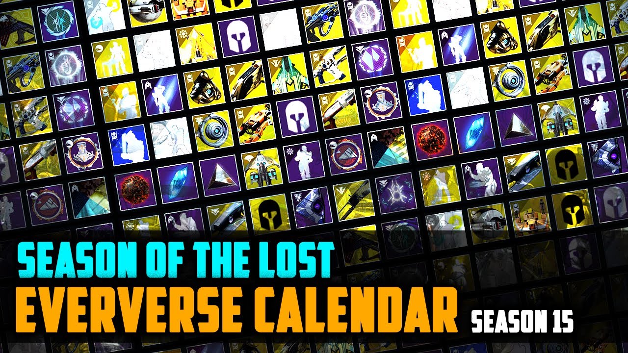 Destiny 2 Updated Eververse Calendar for Season 15 - Season of the Lost