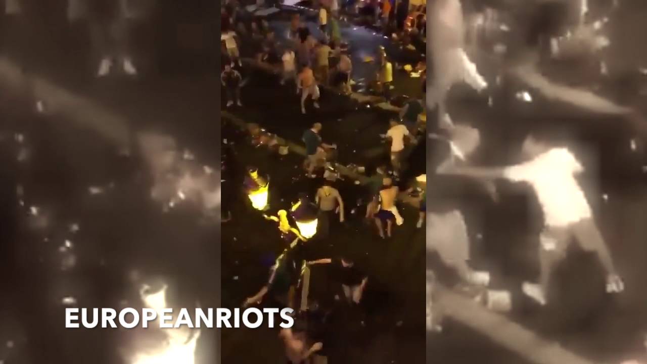 Hooligan Fight between England and Russia fans @ EM 2016 France