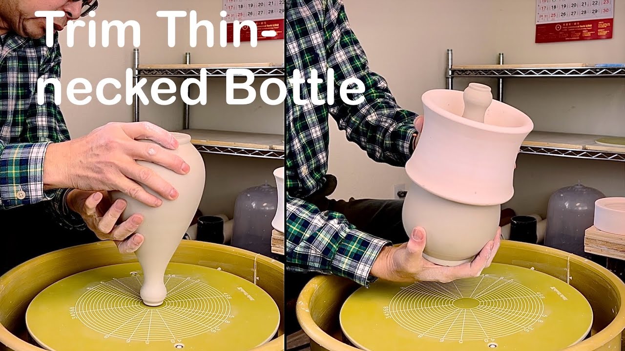 777. Trim a Thin-necked Bottle on the Stackable Chucks with Hsin-Chuen Lin 林新春 蒜頭小口瓶修坯示範