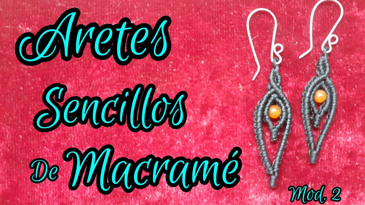 Aretes sencillos de macramé mod. 2