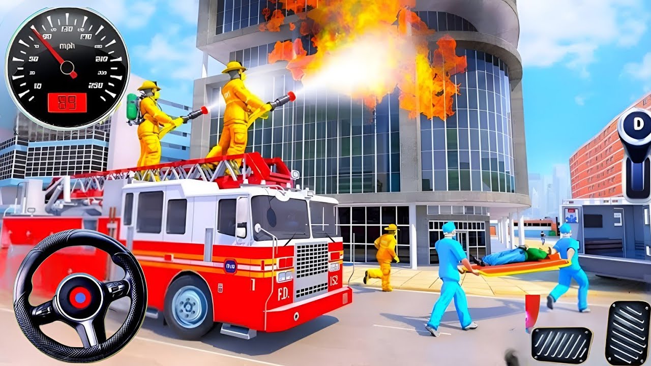 Fire Fighter Track Rescue 3D Simulator Game - Real Fire Truck simulator For Android Game play 