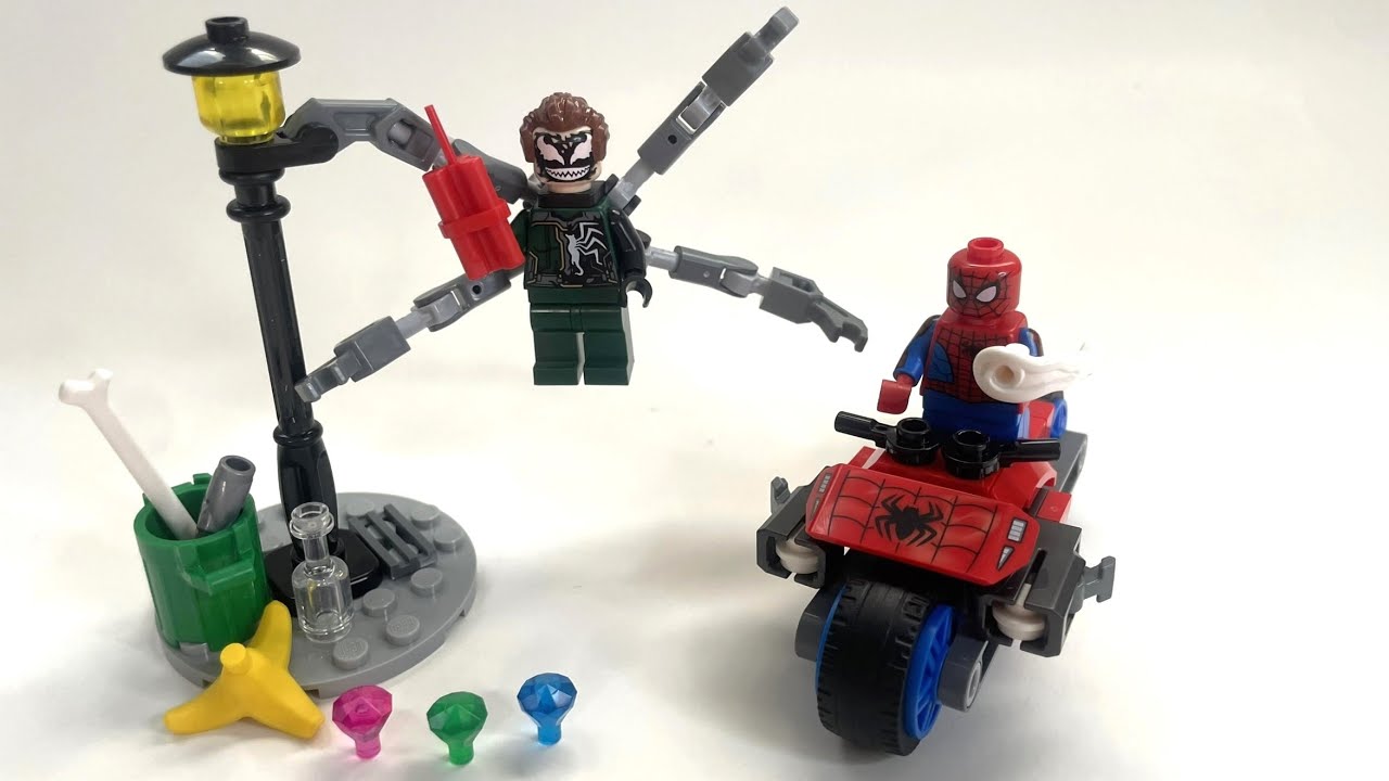 Building LEGO Marvel Motorcycle Chase: Spider-Man vs. Doc Ock 76275