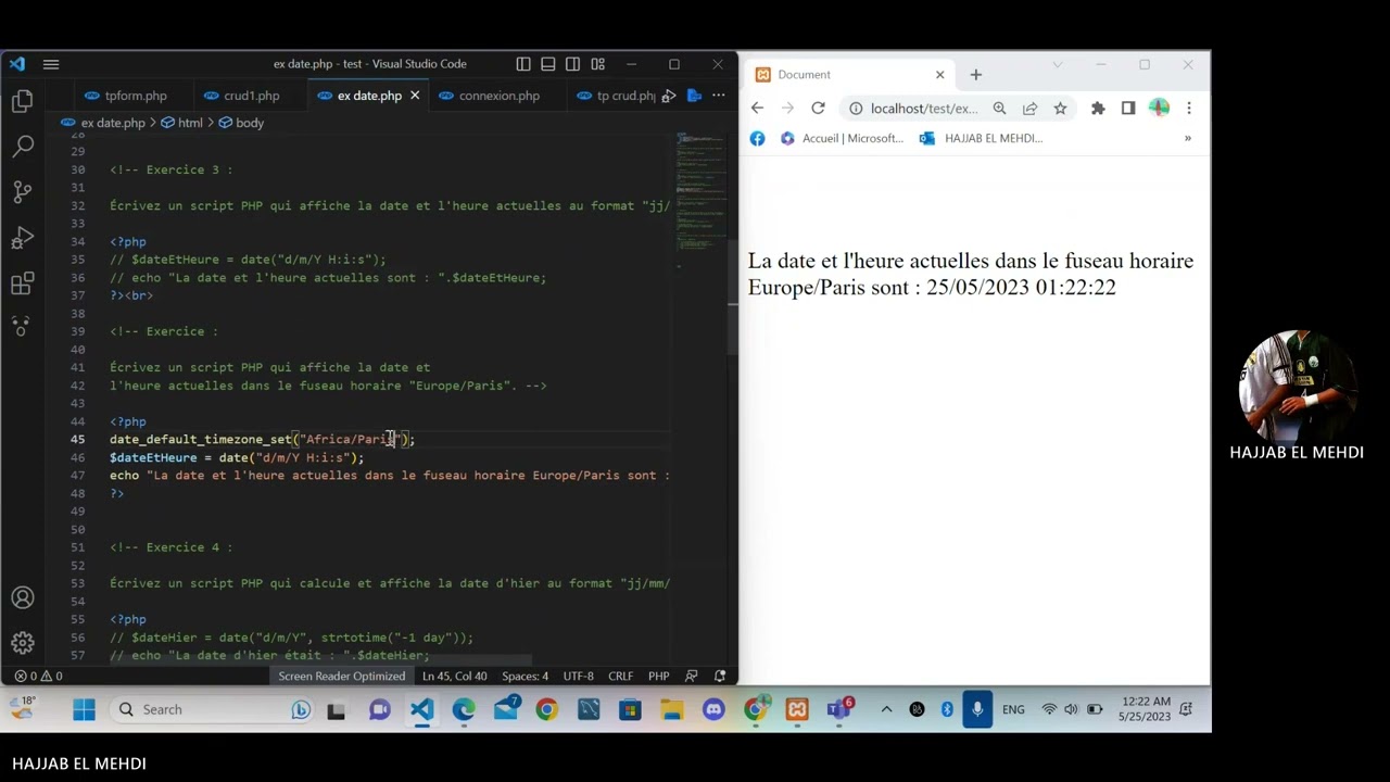 12. Site Dynamique PHP: Exercices Date (by Hajjab)