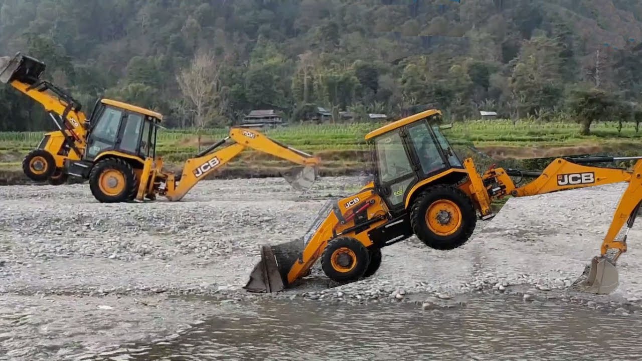 JCB Backhoe Operator-Showing Stunt For Kids and Working in Hill