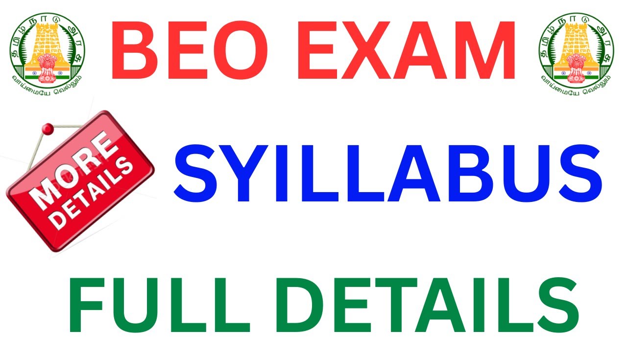 BEO EXAM SYLLABUS | FULL DETAILS
