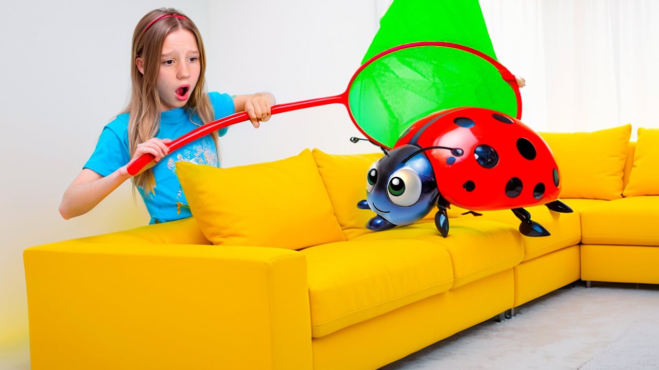 Nastya and friends bugs and flies catching challenge