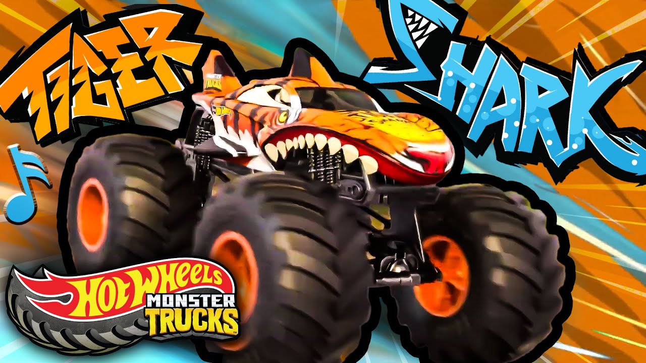 Fear the Frenzy of Tiger Shark! | Hot Wheels Monster Trucks