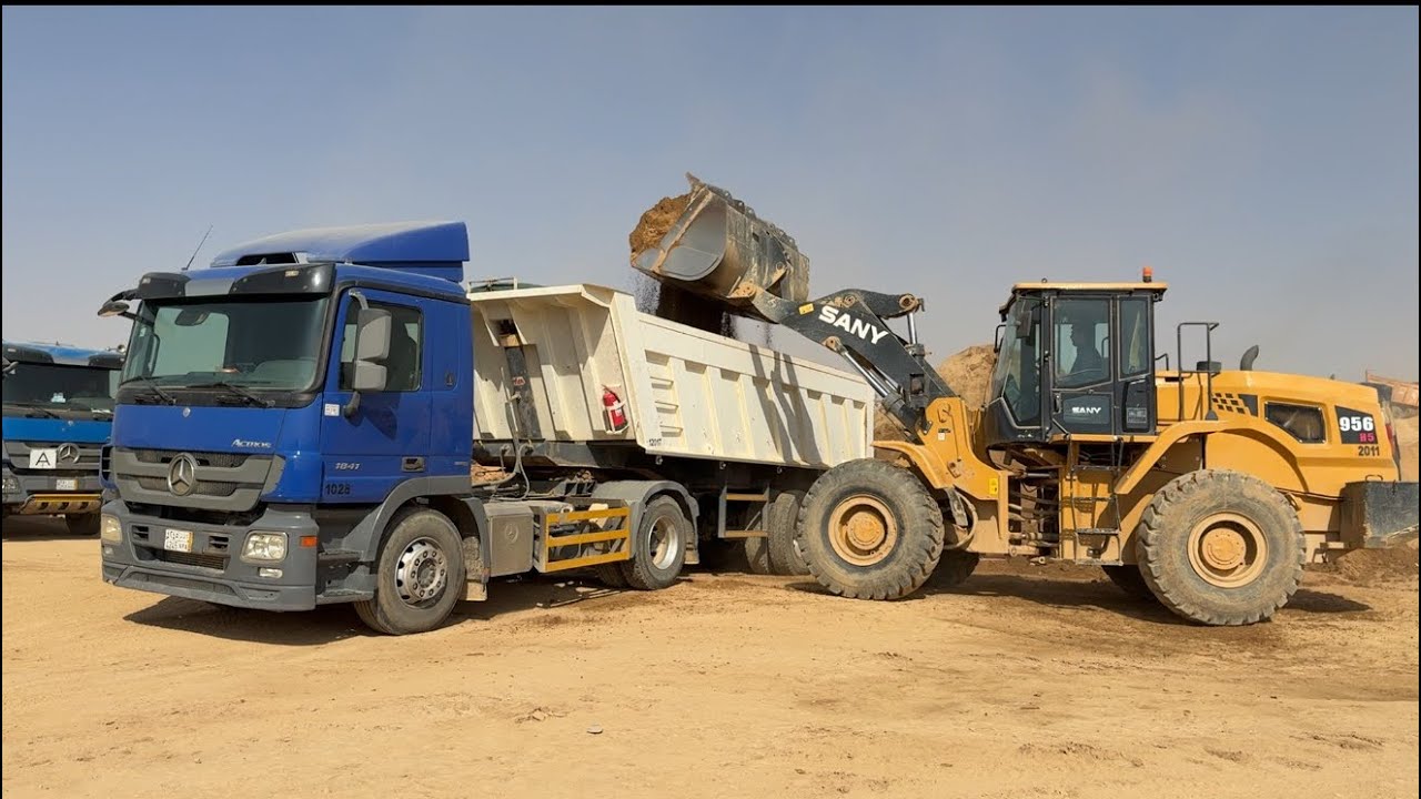SANY 956h5 Wheel Loader Loading Actress Trucks Works ￼ Best ￼Course To Load Video 4K