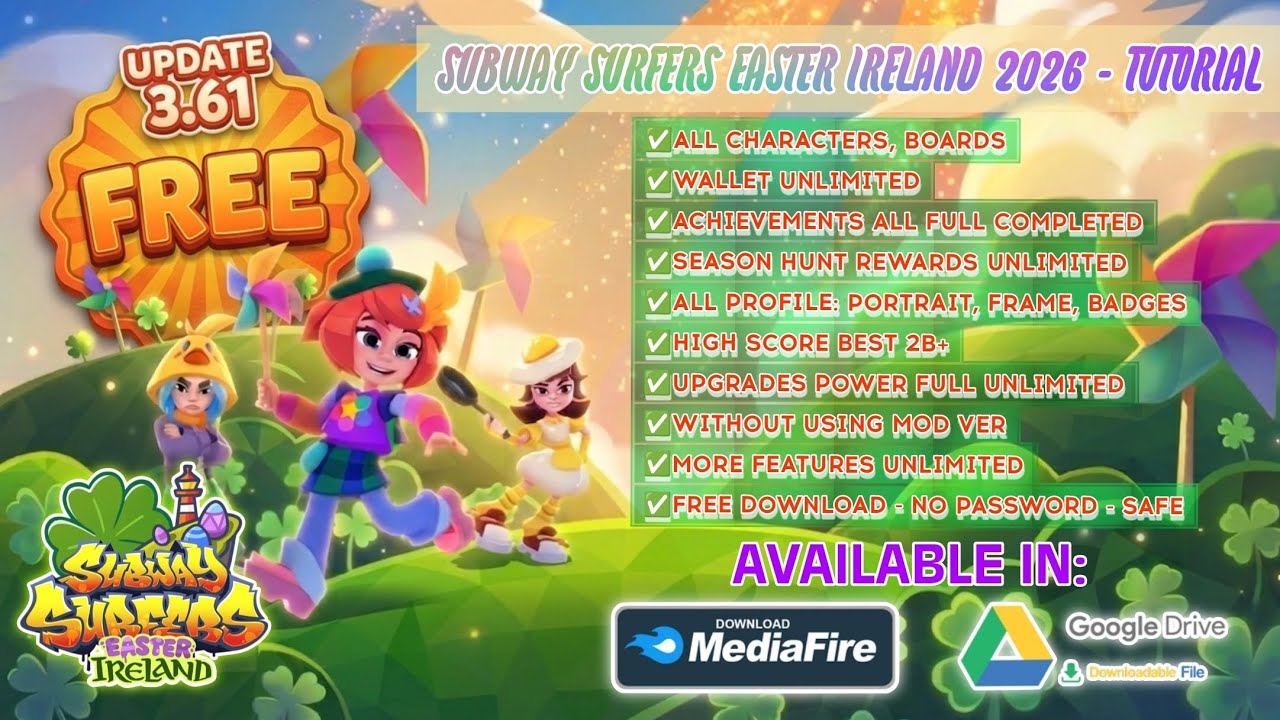 [ TUTORIAL ] Subway Surfers Easter Ireland 2026 All Characters, Boards,... Unlimited FOR FREE! 🍳🇮🇪