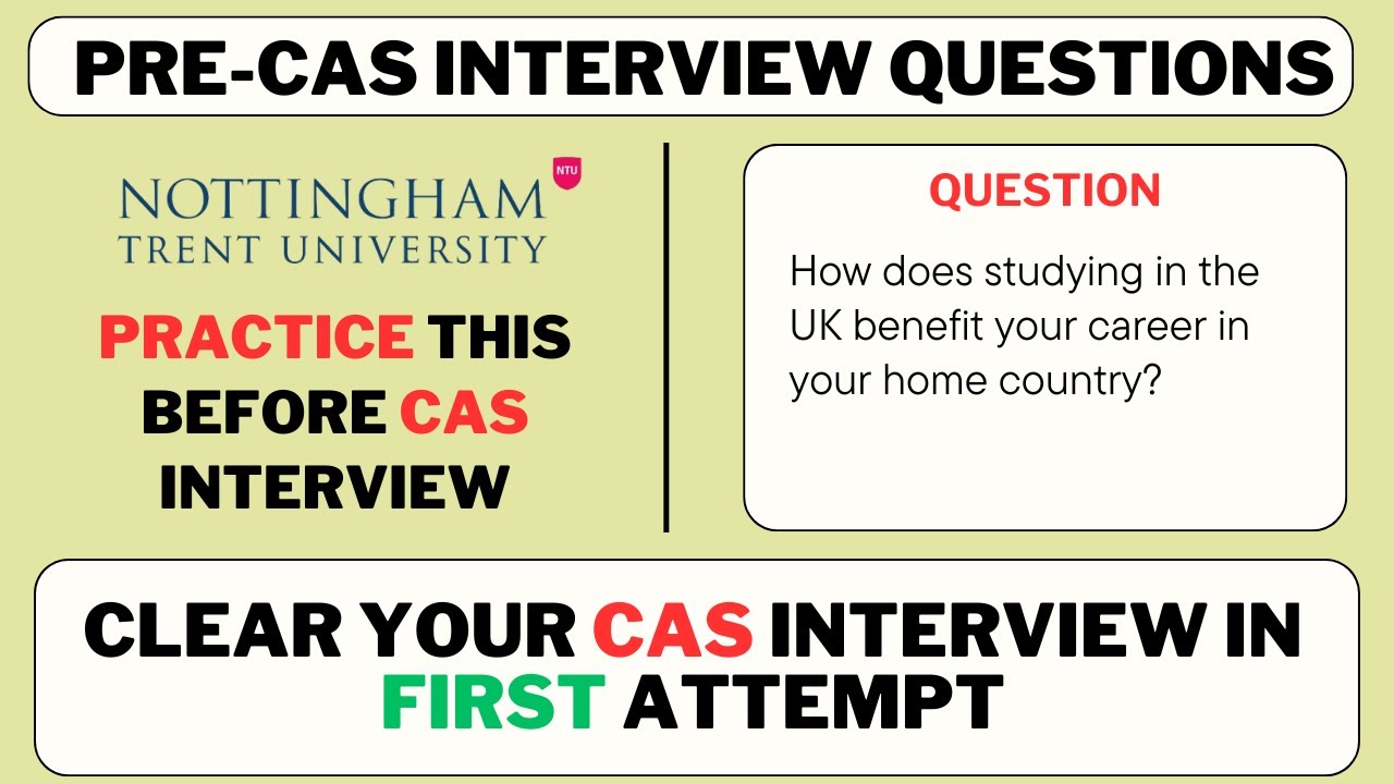 Nottingham Trent University Pre Cas Interview Questions | Mock Interview