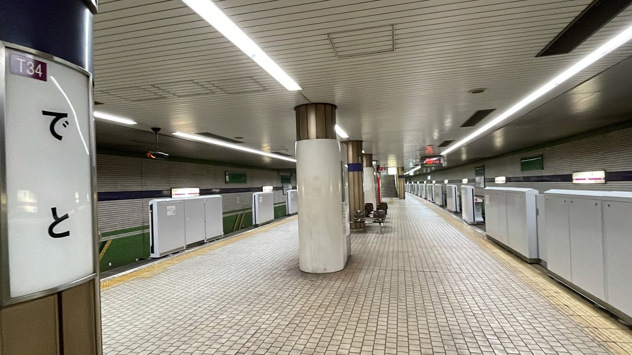 2026年1月21日(水)時点で、大阪メトロ谷町線出戸駅でも両側ホームへの可動式ホーム柵設置のみ完了！駅構内＆電車発着風景とホーム柵設置に伴う注意喚起放送も収録！