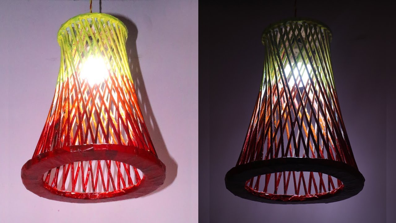 DIY Lampshade using Newspaper and Cardboard | Little Crafties
