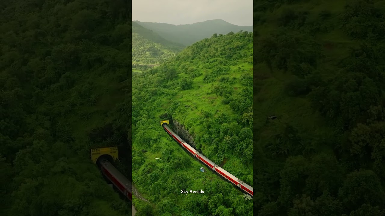 Konkan Right naw 🚂🌴⛰️#konkan #railway #kokan #maharashtra #nature #tunnel #roadtrip