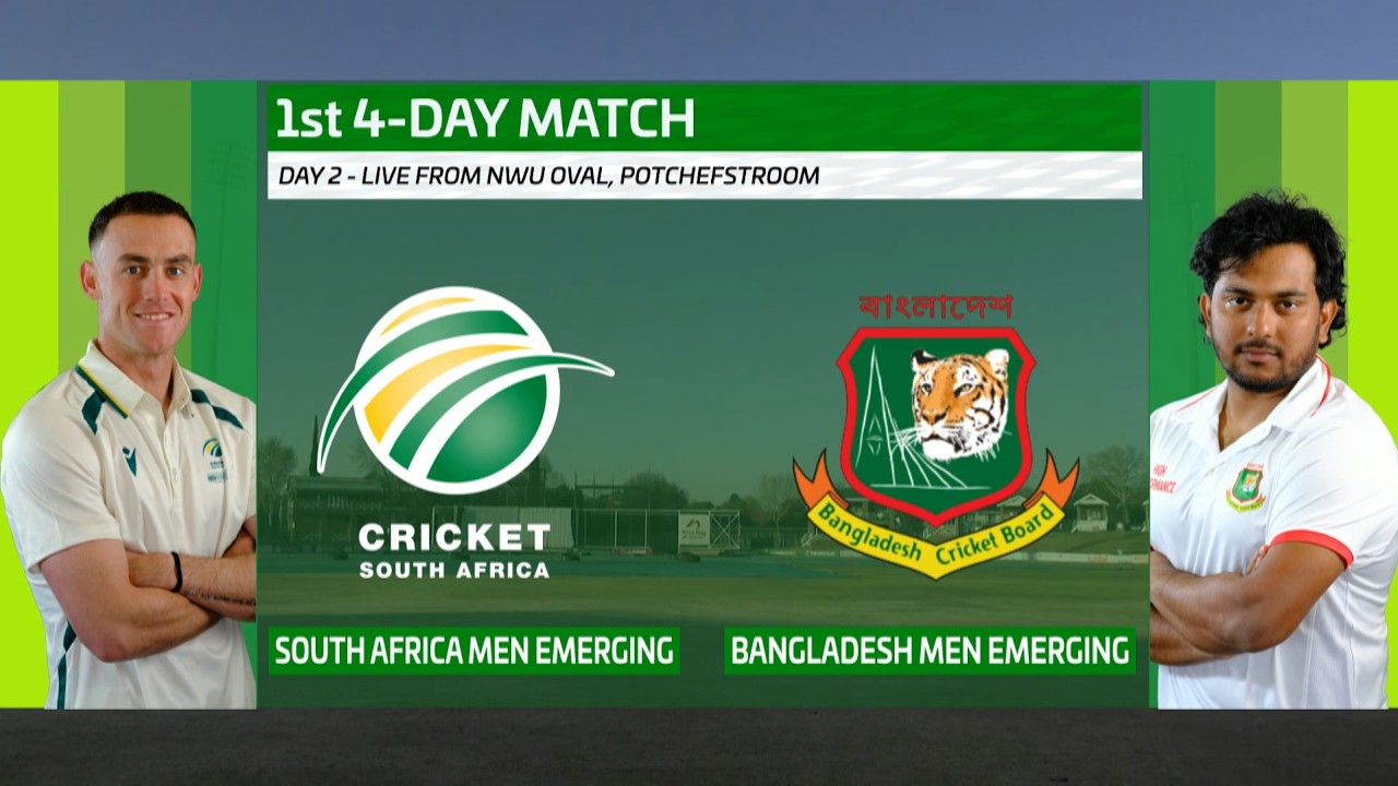 SA Men Emerging vs Bangladesh Men Emerging - 4 Day Match - Day 2 Live from NWU Oval