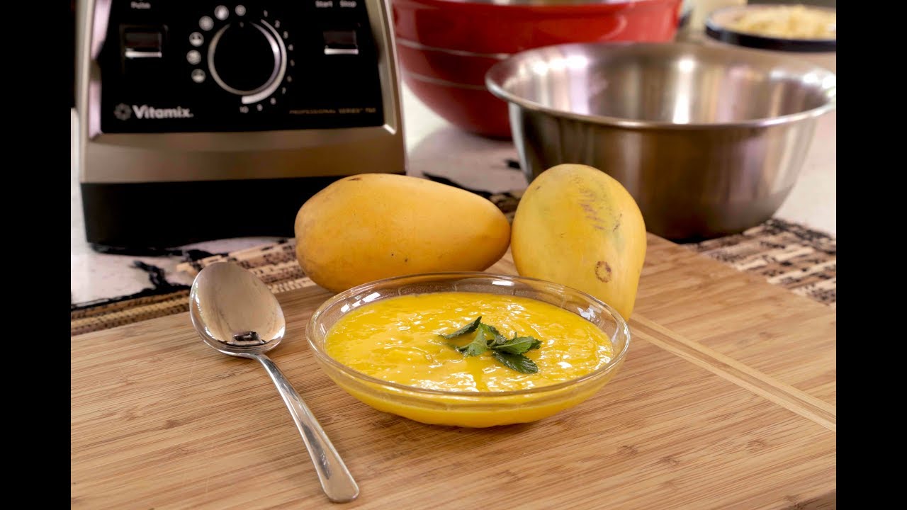 Postre helado de mango
