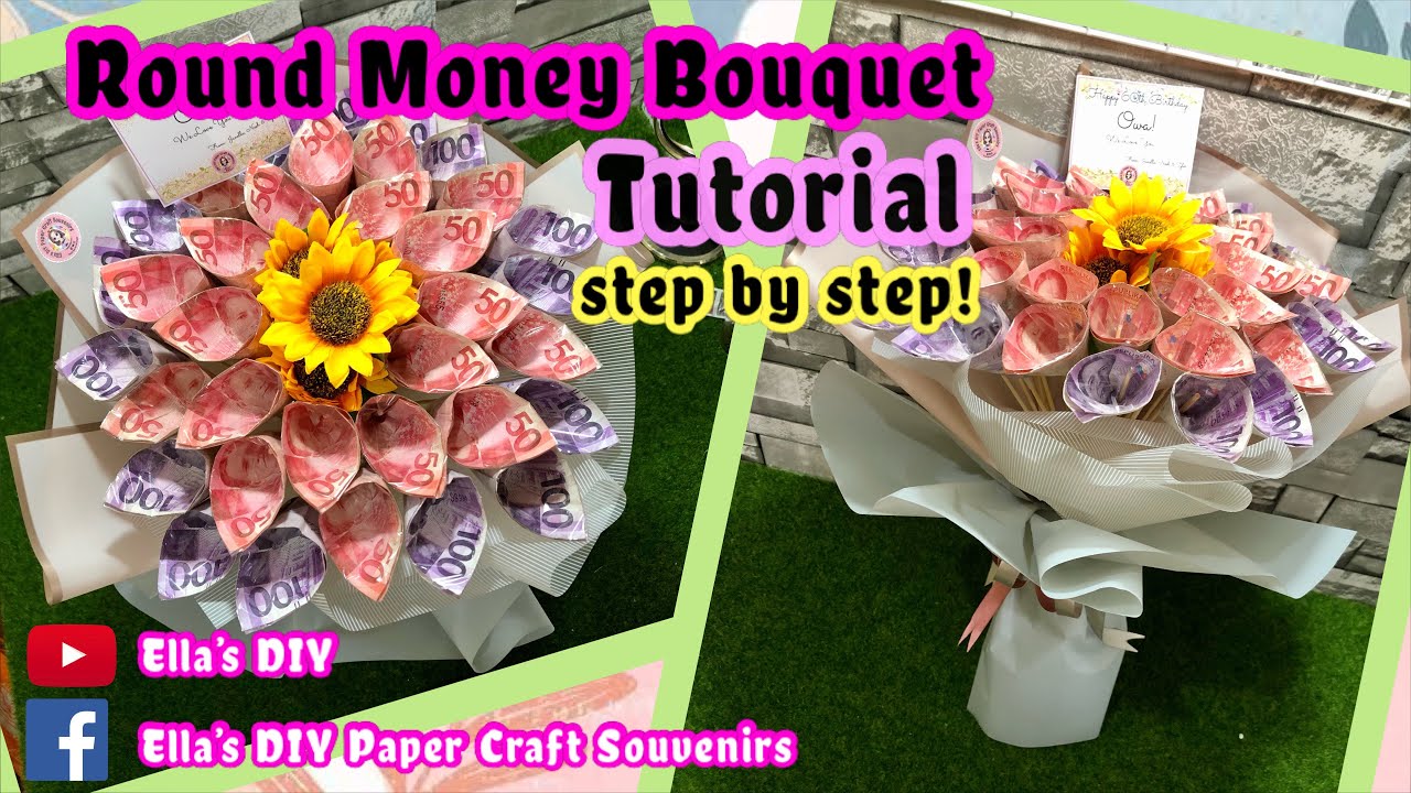 How to Make Round Money Bouquet Arrangement #ellasDIY #moneybouquet #surprise #negosyo  #tutorial